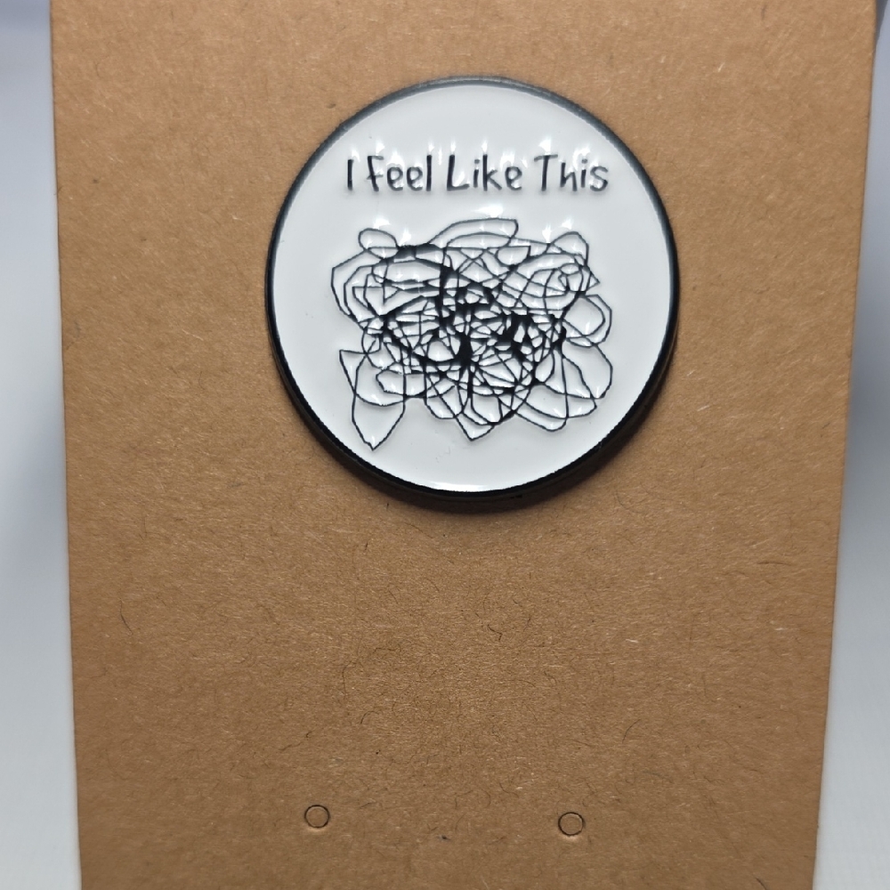 Abstract Black and White Enamel Pin